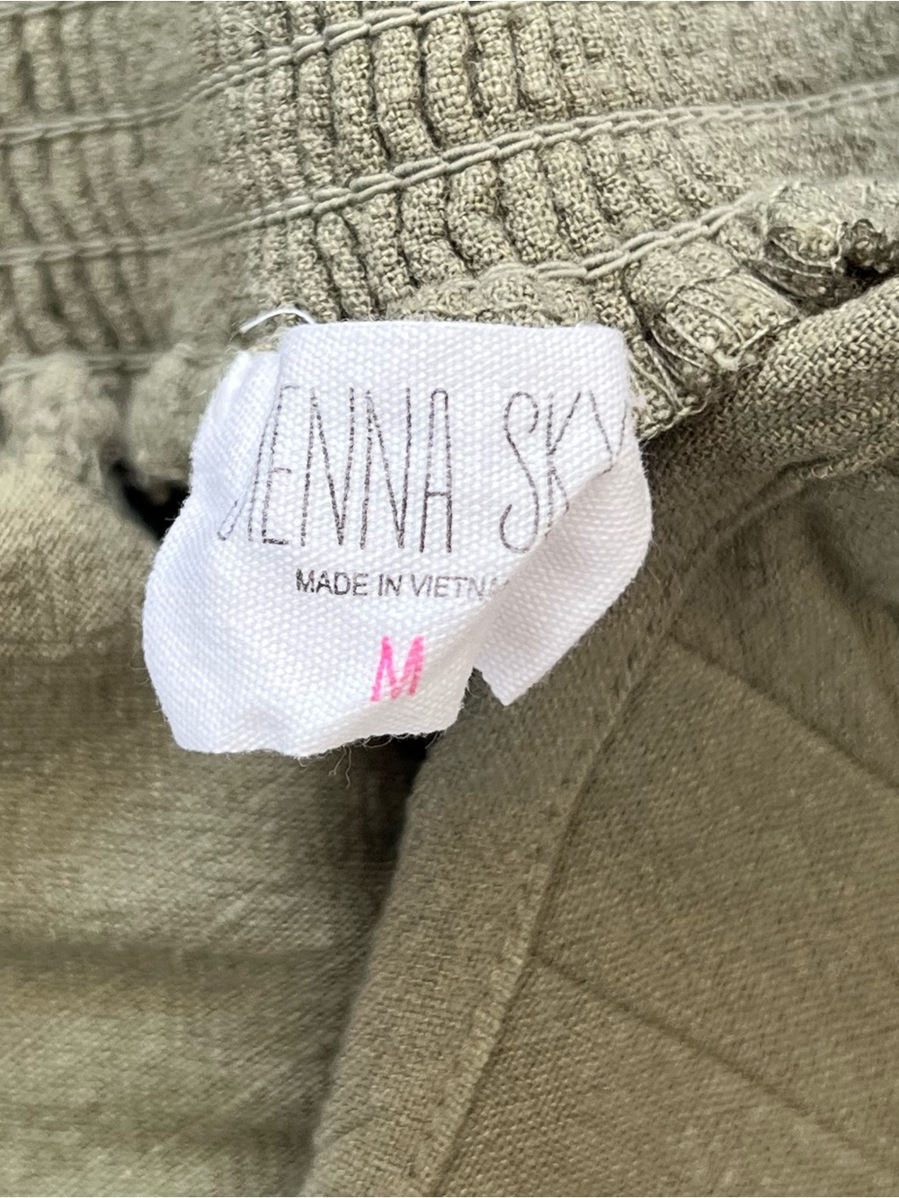 Sienna Sky Light Olive Army Green Wide Leg Pull On Linen Blend Pants Size Medium - Picture 7 of 12